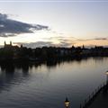 Riding over the Maas (on my bike!) at sunset 
