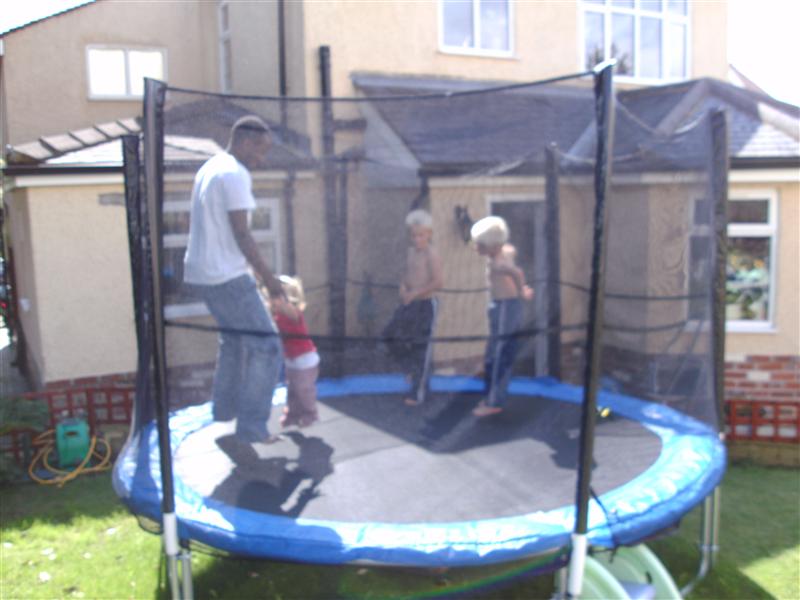 Eric spent lots of time on the trampoline!