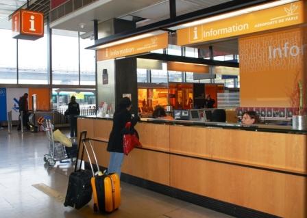 me at the info centre at Orly Int'l Airport trying to find our way to our hotel