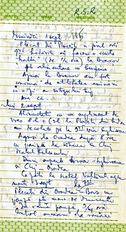 The first page of notes